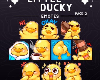 Pack de gestos de patito de goma 2 / Emotes de patito amarillo para Twitch, Discord y YouTube
