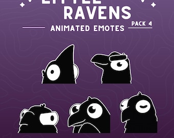 ANIMATED Raven & Crow Emote Pack 4 | Blackbird Emotes for Twitch, Discord, Youtube