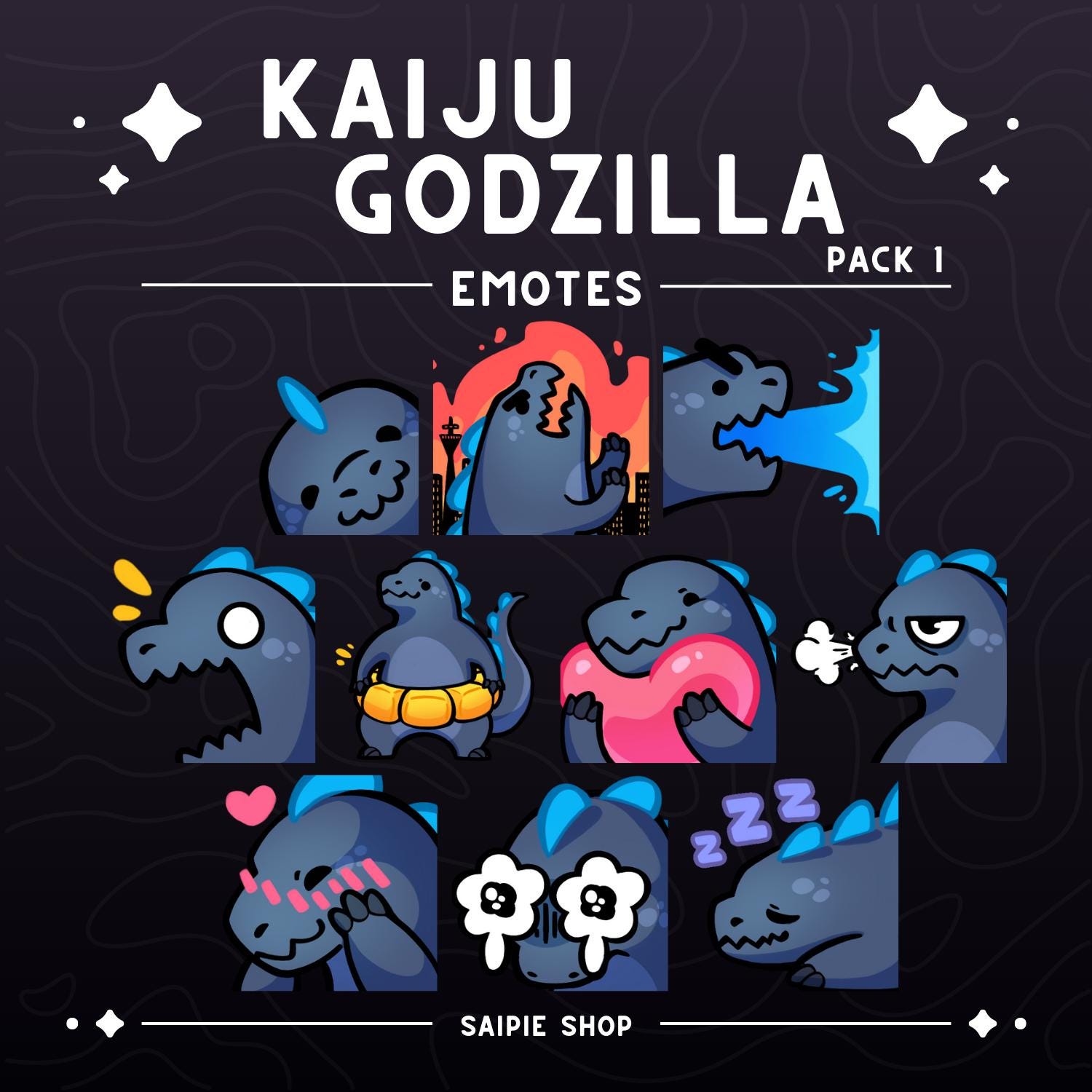 Godzilla Emote Pack 1 | Kaiju Twitch / Discord / Youtube Emotes