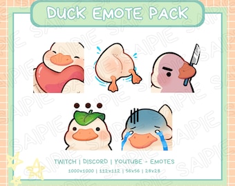Duck-emotepakket: Twitch, Discord, YouTube (digitale download)
