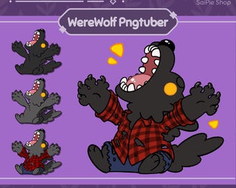 Werewolf PNGtuber Avatar: Animated Stream Pet (Digital Download)