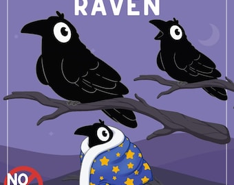 Animated Raven PNGtuber: Cozy Stream Pet (Ready to Use)