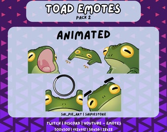 Padda-emotepaket 2 - Animerat | Groda-emotes för Twitch, Discord, Youtube