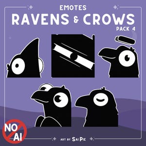 Animiertes Raben- und Krähen-Emote-Paket 4 | Amsel-Emotes für Twitch, Discord, YouTube