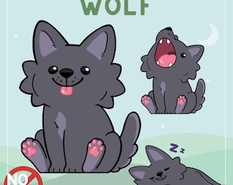 Animated Wolf PNGtuber: Cozy Stream Pet (Ready to Use)