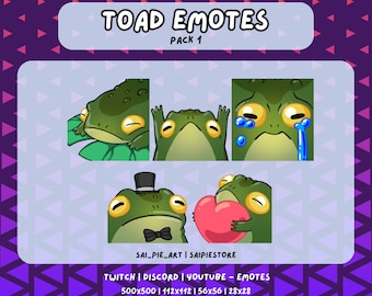 Padda-emotepaket 1 | Groda-emotes för Twitch, Discord, Youtube