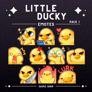 Little Duckling Emote Pack 1 | Yellow Duck Emotes for Twitch, Discord, Youtube