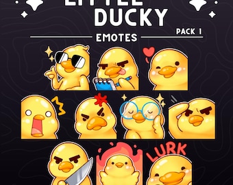 Little Duckling Emote Pack 1 | Yellow Duck Emotes for Twitch, Discord, Youtube