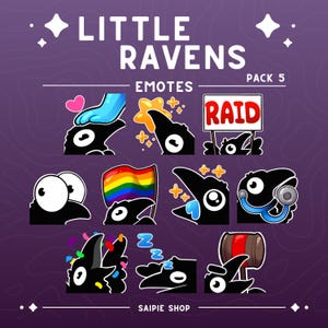 Raven & Crow Emote Pack 5 | Blackbird Emotes for Twitch, Discord, Youtube