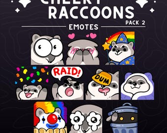 Raccoon Emote Pack 2 | Trash Panda Twitch / Discord / Youtube Emotes (Digital Download)