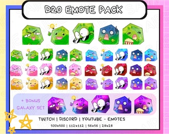 D20 Dice Emote Pack: Twitch, Discord, Youtube (Digital Download)