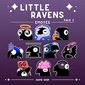 Raven & Crow Emote Pack 3 | Blackbird Emotes for Twitch, Discord, Youtube