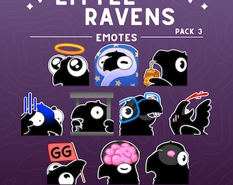Raven & Crow Emote Pack 3 | Blackbird Emotes for Twitch, Discord, Youtube