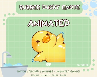 Animated Rubber Ducky RiP Emote: Twitch, Discord, Youtube (Digital Download)