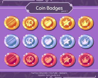 Coin Badges + Emotes Pack || Gold Silver Copper | Dabloons | Twitch | Youtube | D&D | Fantasy | BG3