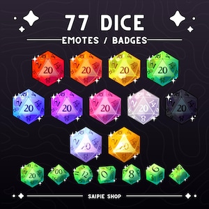 Insignias y gestos de 77 Dice / Insignias de suscripción de Twitch/YouTube de DnD