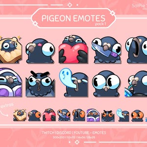 Pigeon Pack 1 | Bird Emotes for Twitch, Discord, Youtube