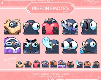 Pigeon Pack 1 | Bird Emotes for Twitch, Discord, Youtube