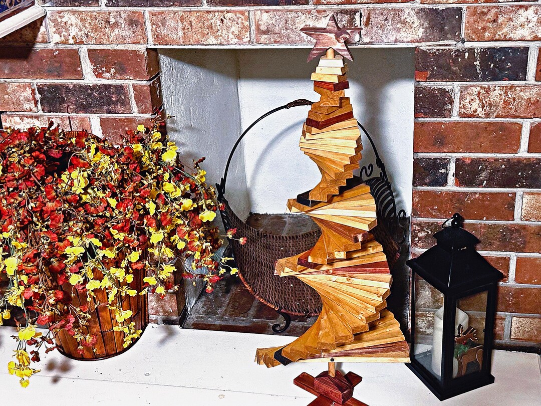 Handcrafted Wooden Spiral Christmas Tree Decor - Etsy