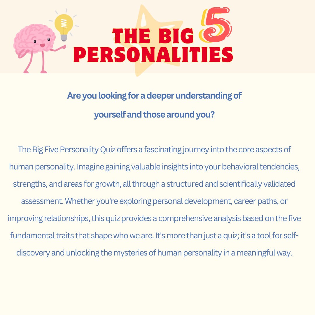 Personality Quiz, Test Me, Big 5 Personality Test, Psychological Test ...