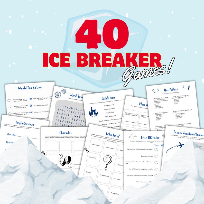 Printable Icebreaker Games Pack FunActivities Office Parties Printable Icebreaker Games Pack FunActivities Office Parties