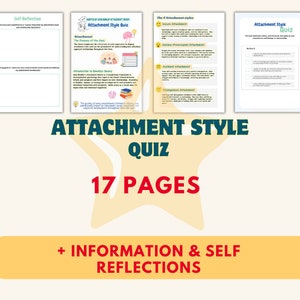 Attachment styles quiz, adult attachment styles, attachment worksheet, attachment theory, therapy worksheets, therapy games, self esteem,CBT