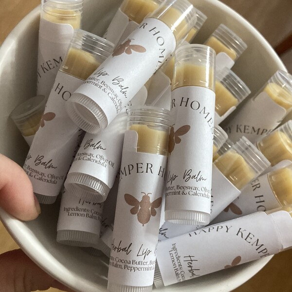 Herbal Lip Balm - non fragrant with home grown peppermint, calendula and lemon balm soaked olive oil