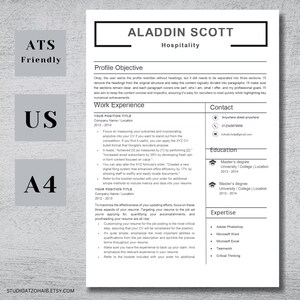 Word Resume Template A4 US Letter Size with Cover Letter and Reference Page ATS Optimized CV Design for Professional Modern Job Applications
