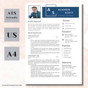 ATS Friendly Resume Template Word Format 3 Pages A4 and US Letter Includes Cover Letter Reference Page Clean Minimalist Students Job Seekers