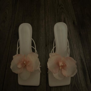 Rose Pink handmade orchid flower sandal heels