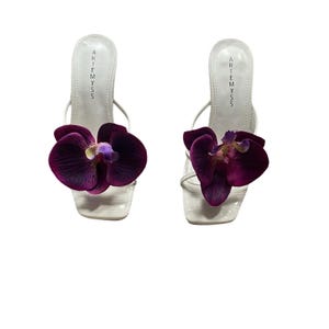 Florence Dark Purple Orchid White Sandal