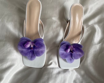Purple orchid colour flower (Thong style shoe option for bigger sizes)