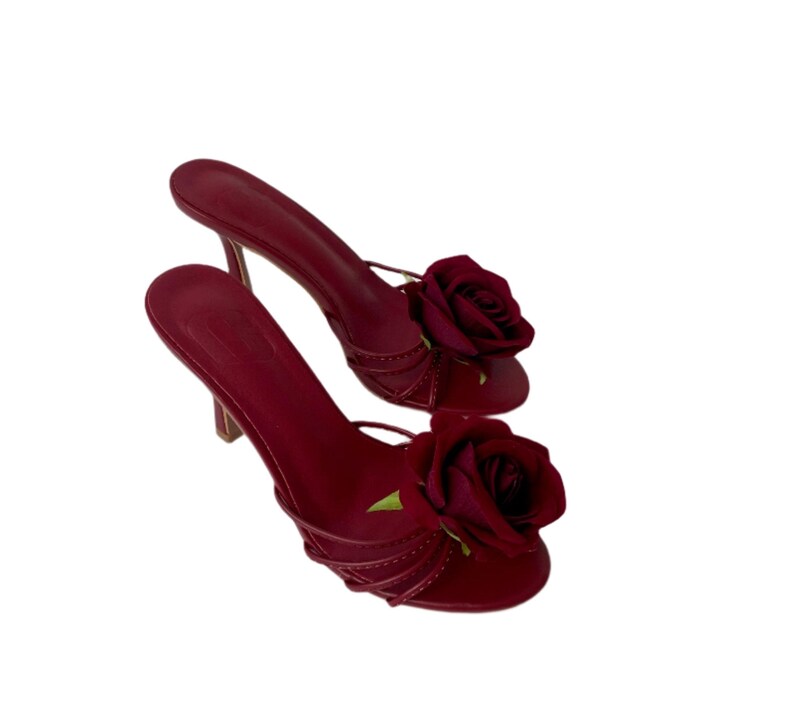 Marcia Red Rose Burgundy Sandal - Etsy