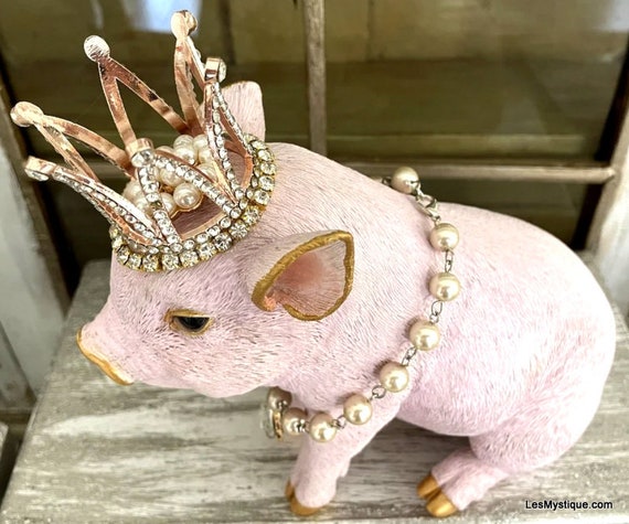 lovely⭐︎pig Chubby Piglet Sitting-Pink Statue - Home Decor - Hi-Line