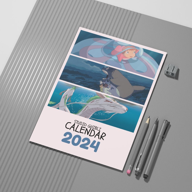 Printable Calendar 2024 Studio Ghibli, A4, A3, PDF, Studio Ghibli Etsy