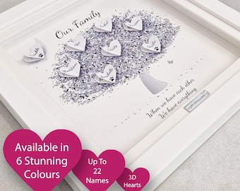 Personalised Frame Family Tree Print - The perfect family Gift with quote 'When we have each other we have everything' Quote can be changed.