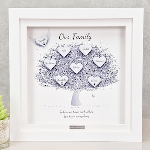 1 Year Paper Anniversary Gifts - 1st Anniversary Gift For Couple - Personalised - 1 Year Paper Wedding Anniversary - Family Tree Frame