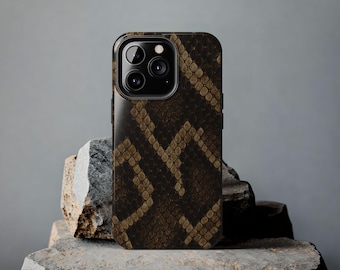 Python Print Tough Phone Case: Stylish Snake Skin Cover