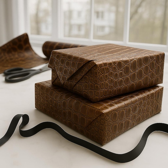 Crocodile Print Gift Wrap: Luxe 90gsm Paper Roll