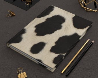 Cow Print Hardcover Journal – Lined Pages, Gift for Writers