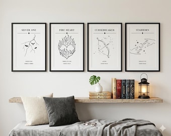 SJM Rebecca Yarros Inspired Line Art Prints, Minimalist Bookish Quotes (Digital Download)