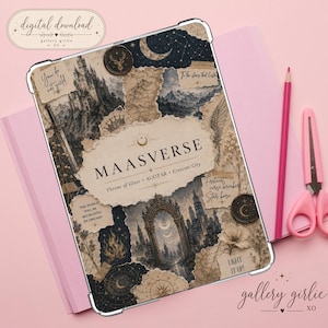 Maasverse Kindle Insert, Throne of Glass ACOTAR Crescent City, Vintage Fantasy Scrapbook (Digital Download)