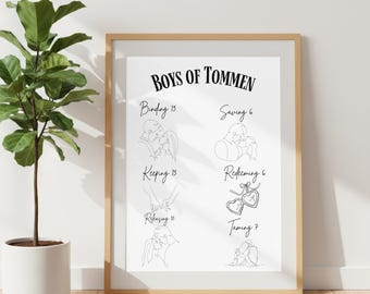 Boys of Tommen Inspired Wall Art, Bookish Printable Decor,