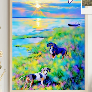 Custom Pet Portrait from Your Photo, Andy Warhol Pop Art, Dog, Cat, Birthday, Memorial, Birthday, Gift Glowing Andy Warhol Print Photo WPAP