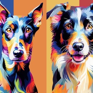 Pop Art Custom Pet Portrait Personalized Colorful Pet Pop Art Portrait Custom Dog Portrait From Photo  Portrait Using Pet Photo Digital WPAP