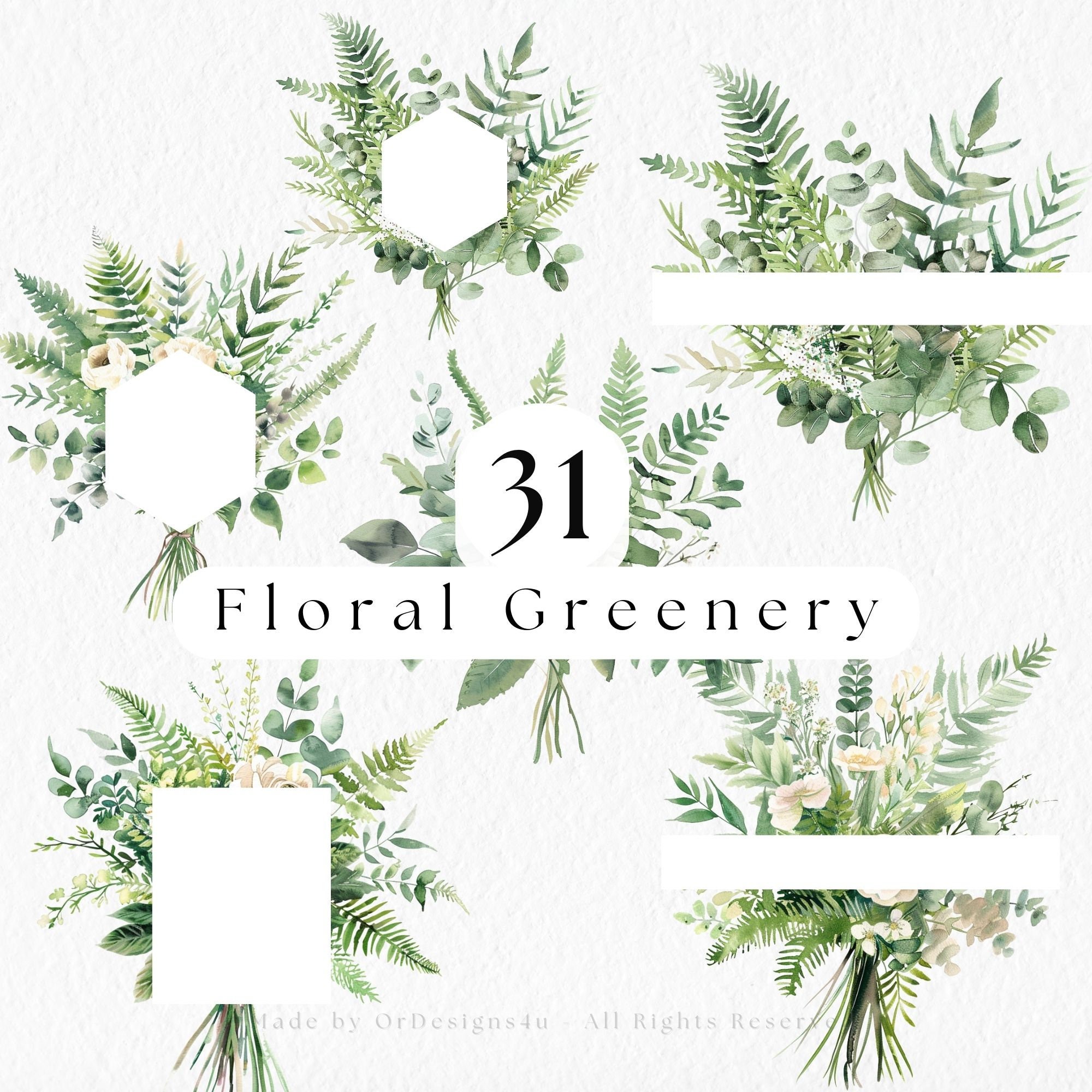Watercolor Eucalyptus Greenery Clipart Bundle PNG SVG | Sage Green ...
