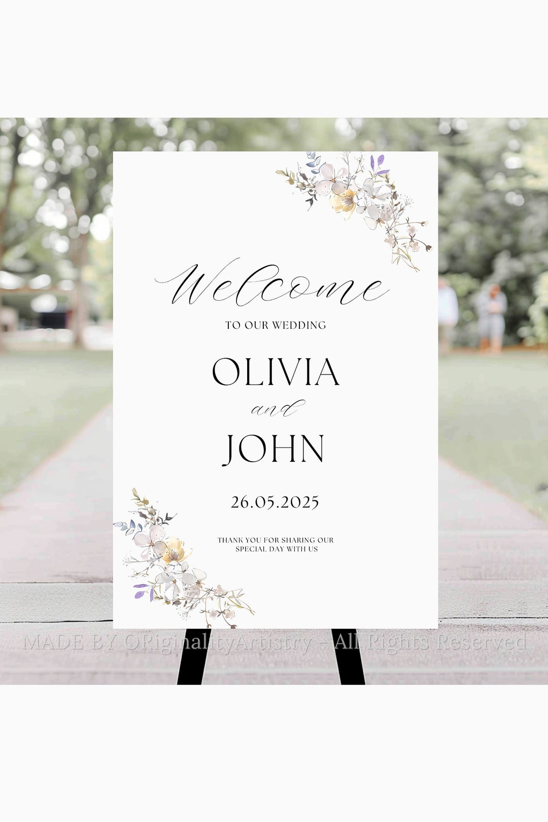 Editable Wedding Welcome Sign Template, Eucalyptus Welcome Board ...