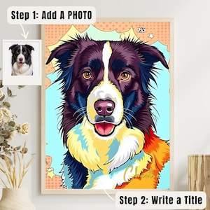Custom Pop Art Portrait from Photo, WPAP Style Wall Art, Personalized Unique Gift for Him Her, Pet, Couple, Family Vibrant Digital Artwork