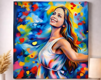 Custom Pop Art Portrait: Digital Watercolor Drip Art Drawing (84 Styles)