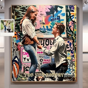 Banksy Style Custom Graffiti Portrait from Photo | Personalized Couples Street Art Gift